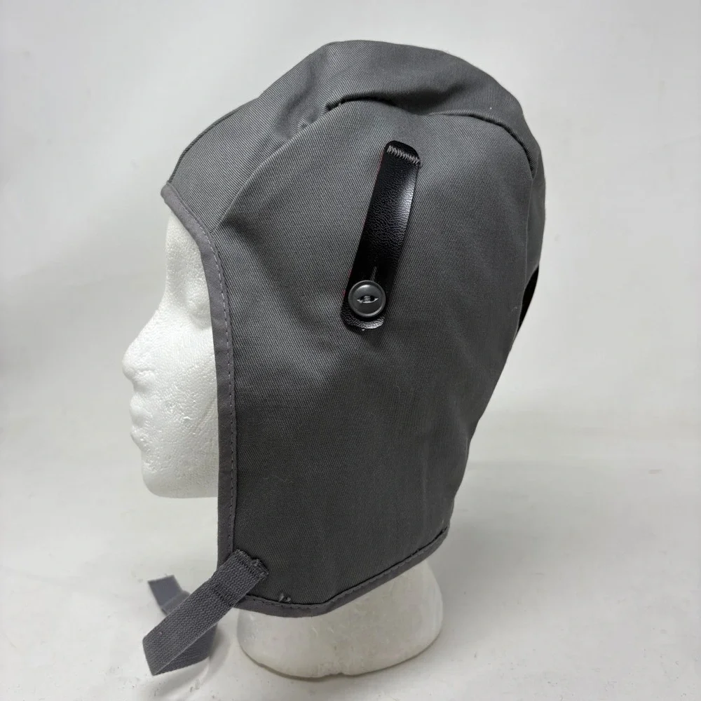 Vintage Grey Aviator Trapper Hat Goggle Straps Pilot Steampunk Cap Medium - Picture 2 of 5